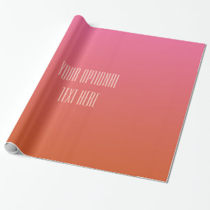 Cadeau Papier d'emballage personnalisé Pink Orange Gradie