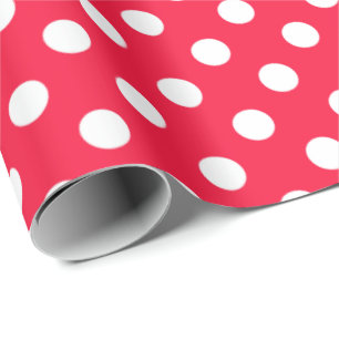 Cadeau Papier d'emballage pois rouge et blanc