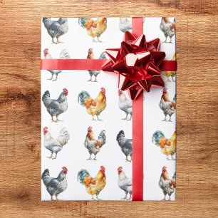 Cadeau Papier d'emballage Poule Poney
