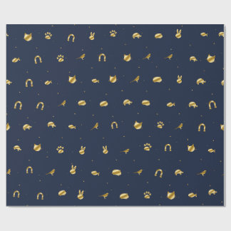 Cadeau Papier d'emballage pour animaux de compagnie bleu