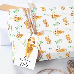 Cadeau Papier d'emballage pour Baby Shower Paresseux