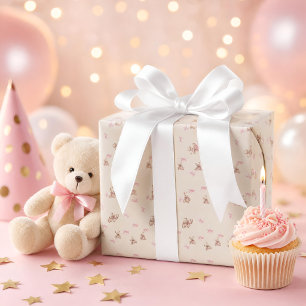Cadeau Papier d'emballage pour bébé Coquette — Ours en pe