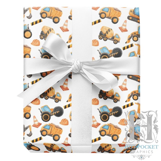 Cadeau Papier d'emballage pour camion de construction (Créateur téléchargé)