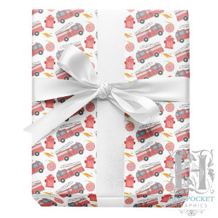 Cadeau Papier d'emballage pour camion de pompiers