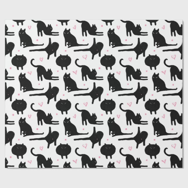 Cadeau Papier d'emballage pour chat noir (Plat)
