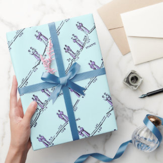 Cadeau Papier d'emballage pour cours de danse (Bleu)