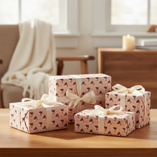 Cadeau Papier d'emballage pour dessert Panna Cotta rose