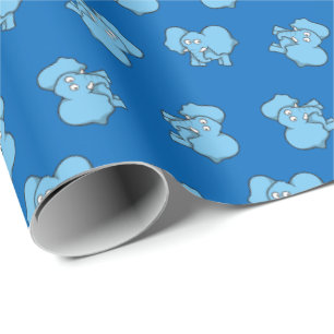 Cadeau Papier d'emballage pour éléphant bleu