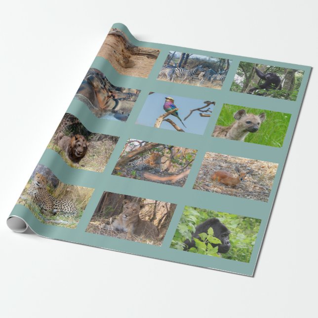Cadeau Papier d'emballage pour la faune africaine (Déroulé)