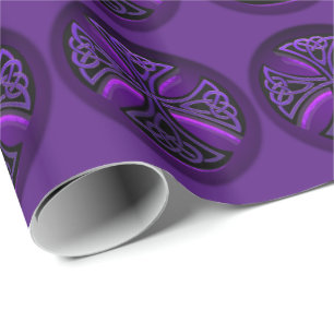 Cadeau Papier d'emballage pourpre et noir de croix