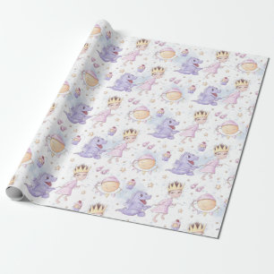Cadeau Papier d'emballage Princesse et dragon