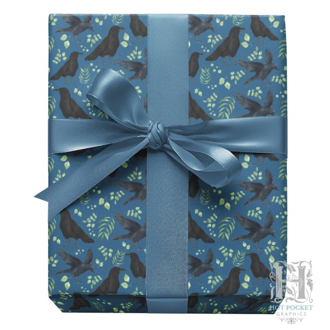 Cadeau Papier d'emballage Raven Bleu (Créateur téléchargé)