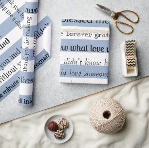 Cadeau Papier d'emballage Rayure Bleue Les enfants sont u