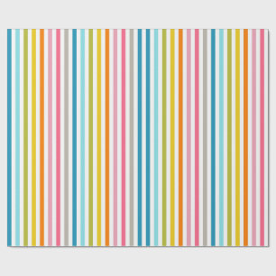 Cadeau Papier d'emballage rayures colorées