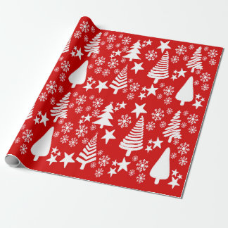 Cadeau Papier d'emballage Red Oh Christmas tree