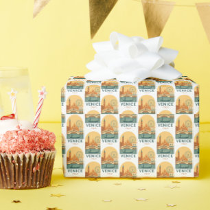 Cadeau Papier d'emballage Rétro Venise Italie – Gondole 