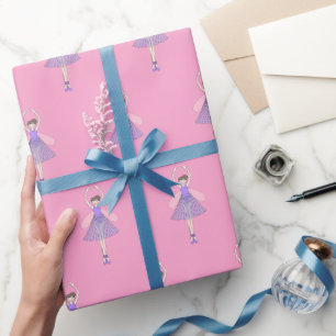 Cadeau Papier d'emballage Rose Clair illusima Ballet Fée