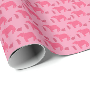 Cadeau Papier d'emballage rose sinistre Vaches Ranch occi