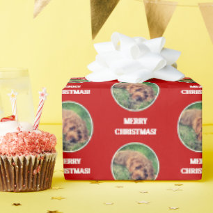 Cadeau Papier d'emballage rouge Golden Doodle
