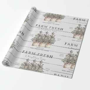 Cadeau Papier d'emballage rustique de l'arbre de Noël