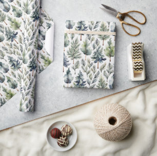 Cadeau Papier d'emballage rustique de sapin de Noël