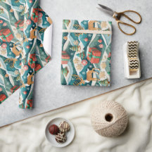 Papier d'emballage sans couture de Noël Renne 300d