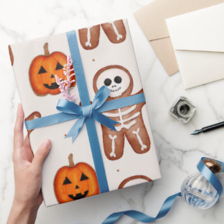 Cadeau Papier d'emballage squelette en pain d'épices Hall