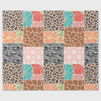 Cadeau Papier d'emballage tendance patchwork à motifs ani