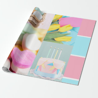 Cadeau Papier d'emballage texturé Joyeux Anniversaire