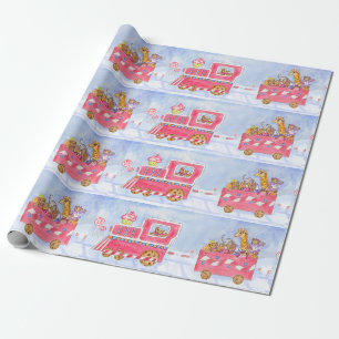 Cadeau Papier d'emballage Train de Noël 