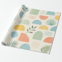 Papier d'emballage tropical géométrique bohème