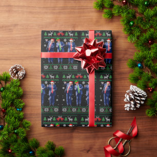 Cadeau Papier d'emballage Trump Noël Drôle Danse Trump