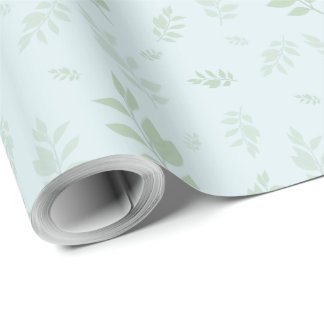 Cadeau Papier d'emballage vert botanique mou