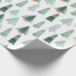 Cadeau Papier d'emballage vert de cadeaux de Noël de pin