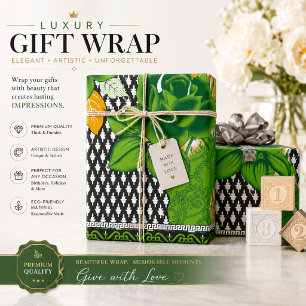 Cadeau Papier d'emballage vert Styles de designer Cad