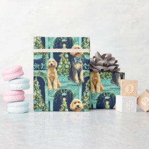 Cadeau Papier d'emballage Vignette Goldendoodle de Noël