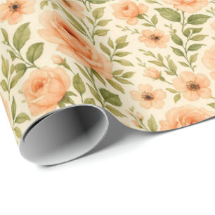 Cadeau Papier d'emballage vintage floral.