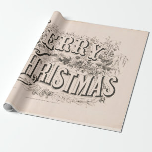 Cadeau Papier d'emballage vintage les années 70 Noël
