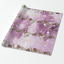 Papier d'emballage violet de noël