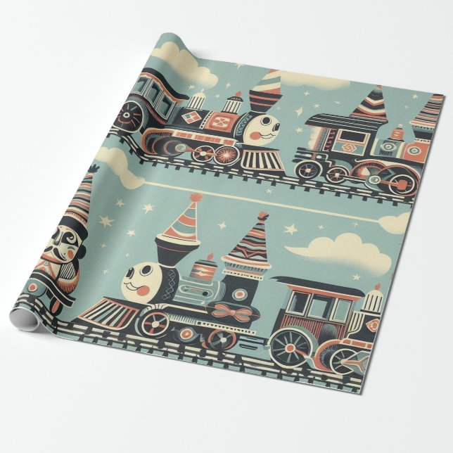 Cadeau Papier d'enlèvement d'anniversaire du train (Déroulé)