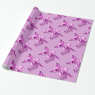 Cadeau Papier d'enrobage de chats de moût rose pâle