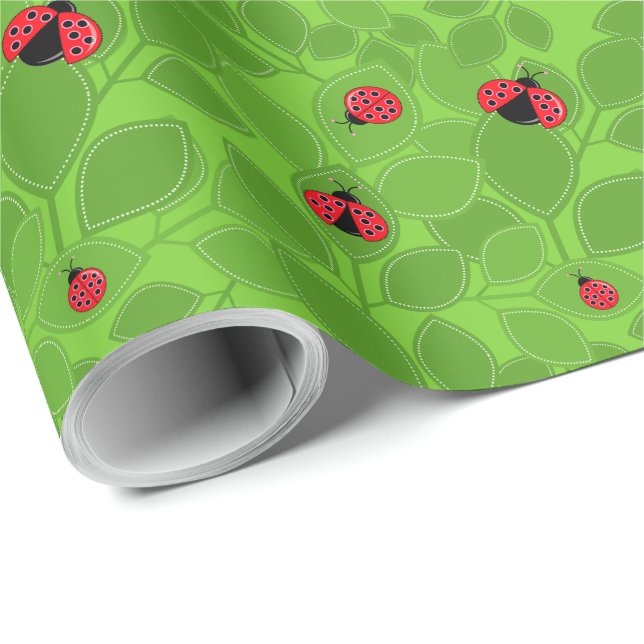 Cadeau Papier d'enrobage de conception Ladybug (Coin rond)