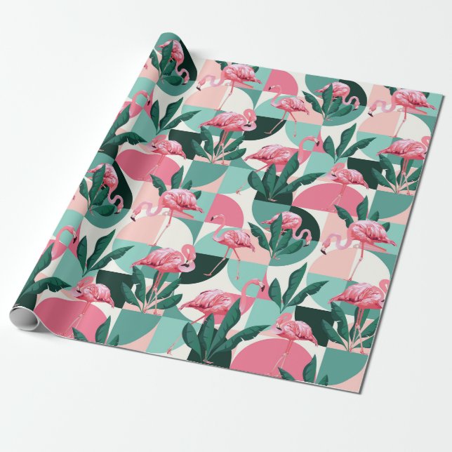 Cadeau Papier d'enrobage de Flamant rose (Déroulé)