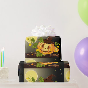 Cadeau Papier d'enrobage de sorcière citrouille