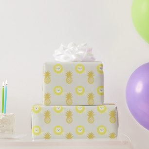 Cadeau Papier d'enrobage gris Lion & Parties scintillant 