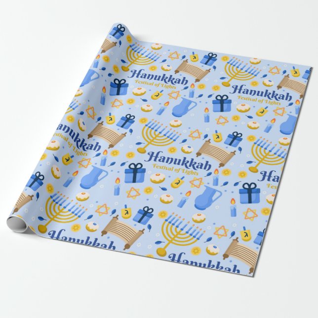 Cadeau Papier d'enrobage Hanoukka (Déroulé)