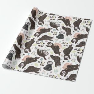 Cadeau Papier d'enrobage Motif Sloth