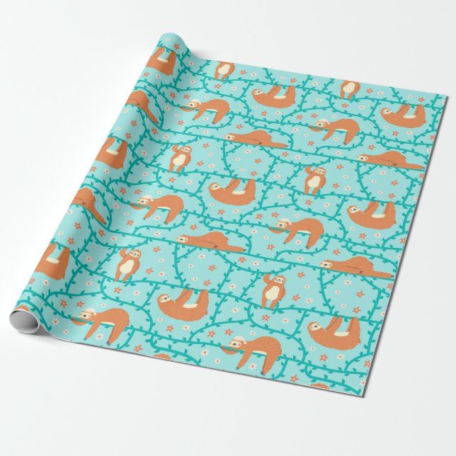 Cadeau Papier d'enrobage Motif Sloth (Déroulé)