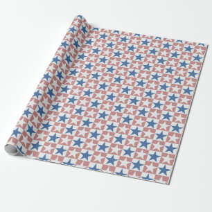 Cadeau Papier d'enveloppement À damiers drapeau américain