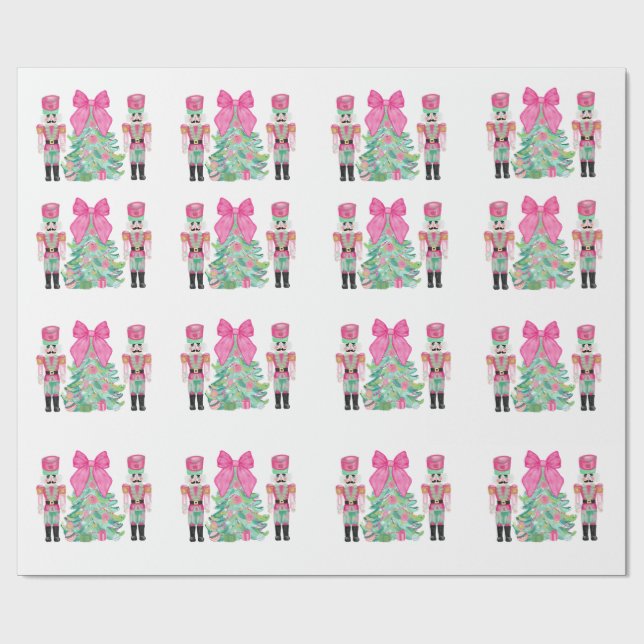 Cadeau Papier d'enveloppement à l'aquarelle de Nutcracker (Plat)